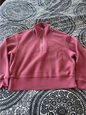 Varley Rose-Pink Half-Zip Fleece Pullover